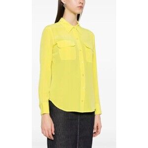EQUIPMENT Femme Women’s Signature Button Down Shirt size S Yellow NWOT